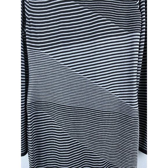 Mchael Kors Sz L Black White Geometric Layered Knit Shoulder Zippers Dress - Picture 3 of 13